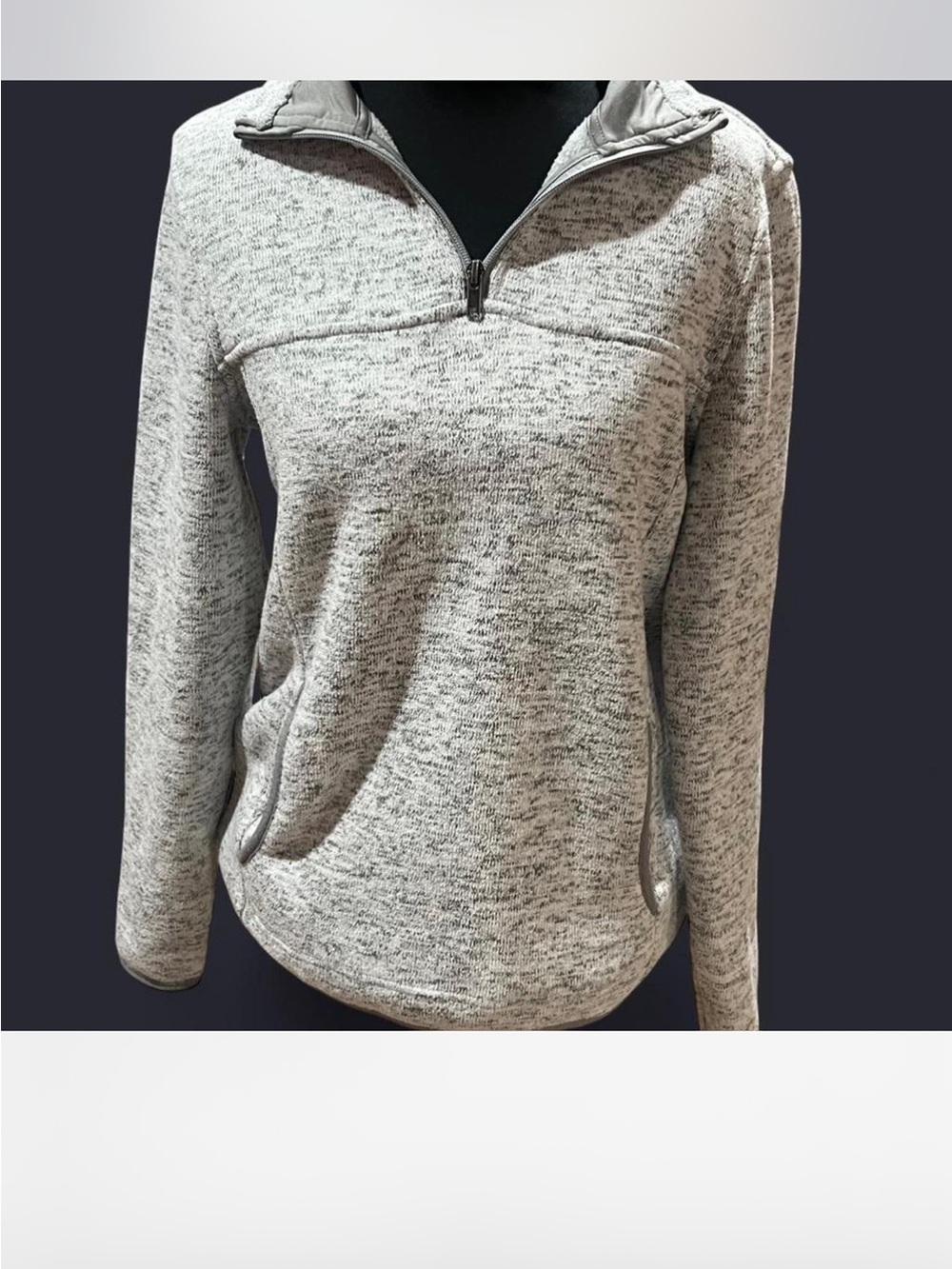 Altar'd State Heathered Light Gray Half-Zip Pullover